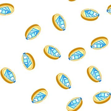 Table with booklets isometric icon seamless pattern 库存插图
