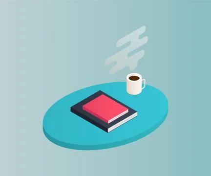 Table with books vector isometric concept vector illustration-vektorgrafik. Stock-Illustration