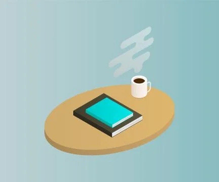 Table with books vector isometric concept vector illustration-vektorgrafik. Stock Illustration