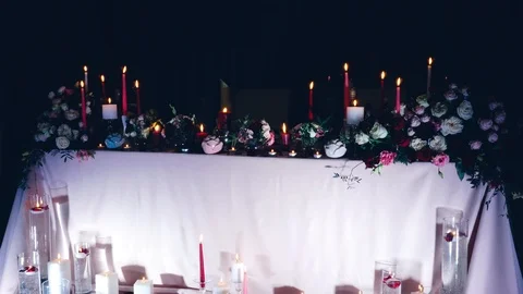 The table of the bride and groom Stock Footage 86272386
