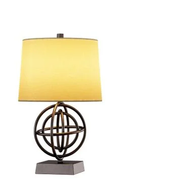 Table brown circles lamp on white background 3d rendering Illustrazione stock