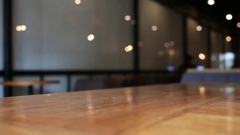 On the table at cafe blurred background Stock Footage 77762100