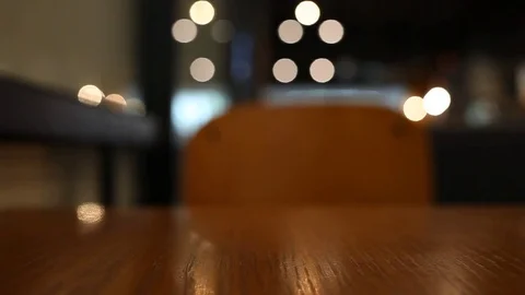 On the table at cafe blurred background Stock Footage 77762207