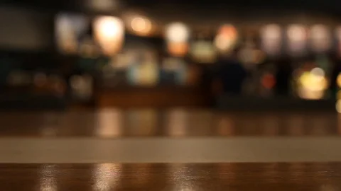 On the table at cafe blurred background Stock Footage