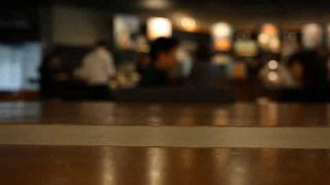 On the table at cafe blurred background Stock Footage 77762400