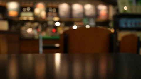 On the table at cafe blurred background Stock Footage 77762557