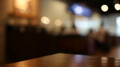 On the table at cafe blurred background Stock Footage 77763507