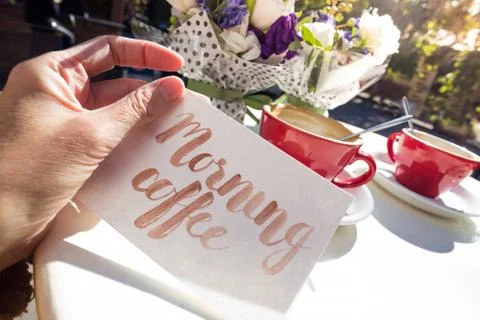 Table at the cafe Stock-Fotos