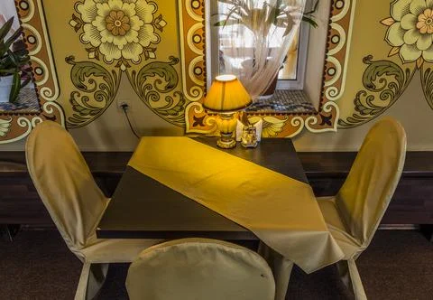 Table in a cafe Stock Photos