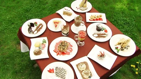 Table With Cakes Video stock 52717675