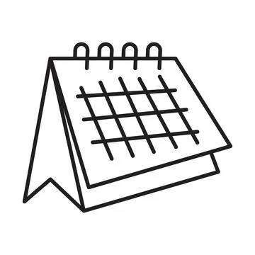Table Calendar Graphic Representing Planning and Organizational Tools Illustrazione stock