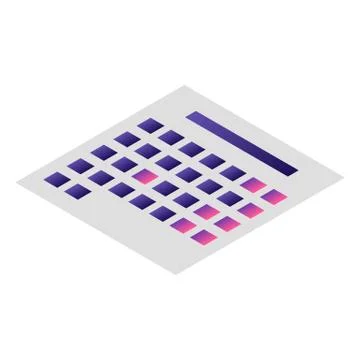 Table calendar icon, isometric style Illustrazione stock
