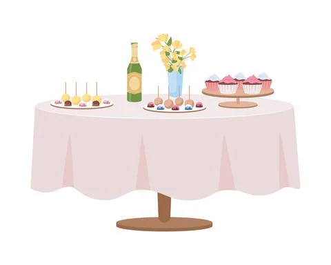 Table for celebration semi flat color vector object Illustrazione stock
