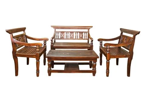 Table with chair set Stock Photos