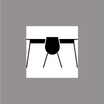Table chair vector black icon Illustrazione stock
