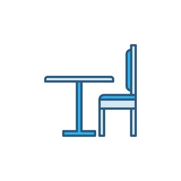 Table with Chair vector concept colored icon or sign Stock Illustration