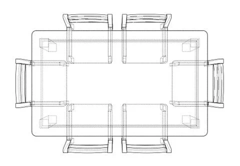 Table with chairs. 3d illustration 스톡 일러스트