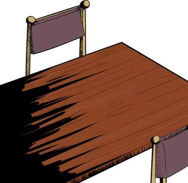 Table with Chairs Background Stock Illustration