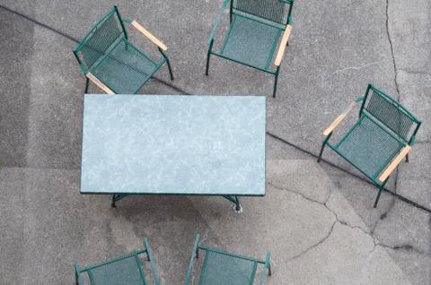 Table with chairs closeup Stock Photos