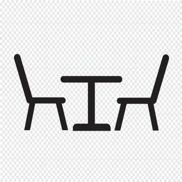 Table with chairs icon Stock Illustration