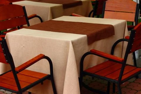 Table with chairs Stock Photos