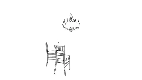 Table with chairs. Wedding day logo video. Wedding salon Stock-Footage 128419598