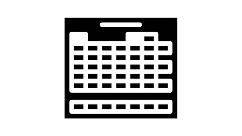 Table of chemical elements glyph icon animation Stock Footage 156655040