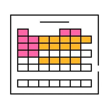 Table of chemical elements icon color illustration Stock Illustration