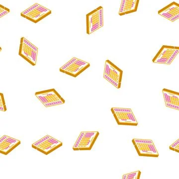 Table of chemical elements isometric icon seamless pattern イラスト素材