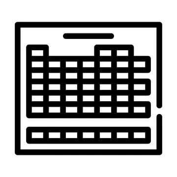 Table of chemical elements line icon vector illustration Illustrazione stock