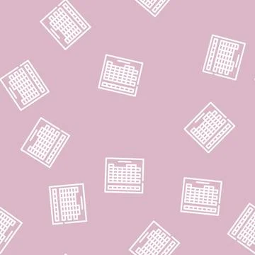 Table of chemical elements line vector seamless pattern 스톡 일러스트