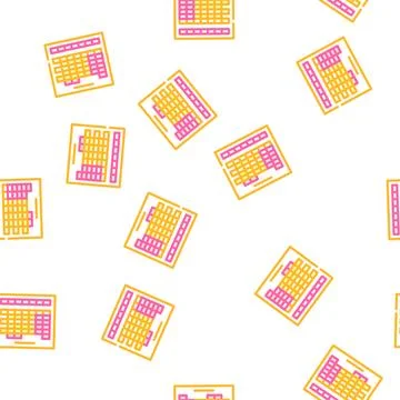 Table of chemical elements vector seamless pattern 库存插图