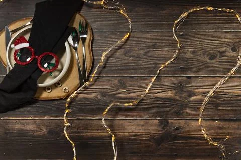 Table with Christmas decorations Stock Photos