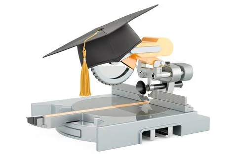 Table circular saw with graduation hat. 3D rendering Stock Illustration