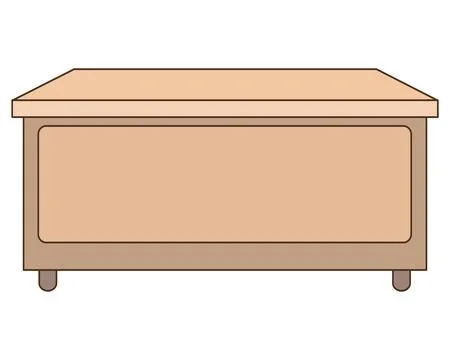 Table. Classic wooden desk - vector full color image. Office desk. Illustrazione stock
