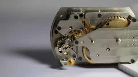 Table clock 8 day movement balance Stock Footage 98423784