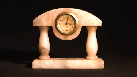 Table clock with black background Stock Footage 102404999