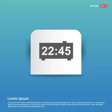 Table Clock - Blue Sticker button Stock Illustration