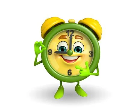 Table clock character with best sign Stock Illustration