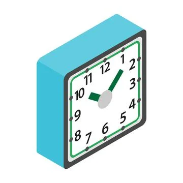 Table clock icon, isometric 3d style Illustrazione stock