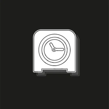 Table clock icon, timer alarm illustration. watch time sign symbol Illustrazione stock