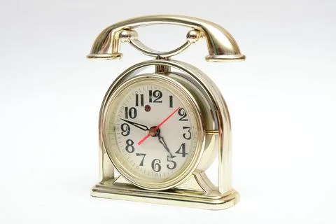 Table clock as a phone Stock Photos