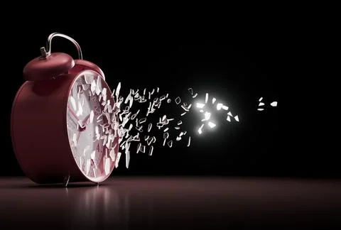 Table Clock Screen Smash Foto stock