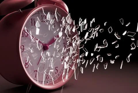 Table Clock Screen Smash Stock Photos