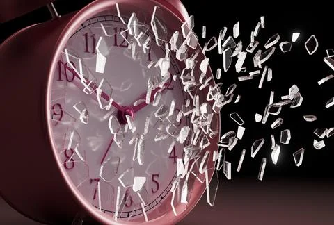 Table Clock Screen Smash Foto stock