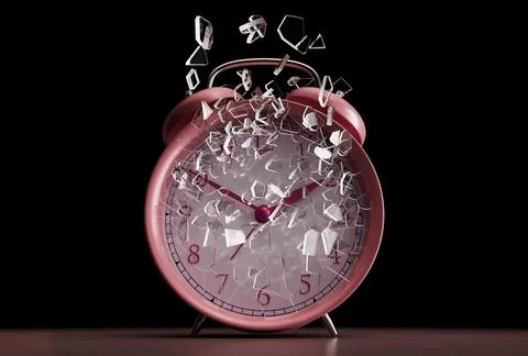 Table Clock Screen Smash 스톡 사진