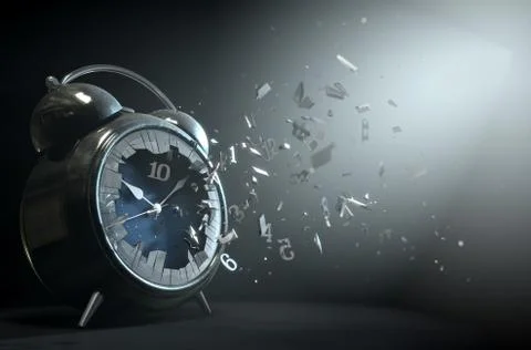 Table Clock Time Smashing Out Stock Illustration