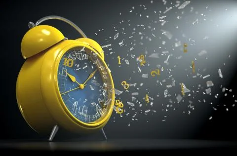 Table Clock Time Smashing Out Stock Illustration