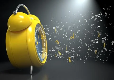 Table Clock Time Smashing Out Stock Illustration