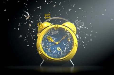 Table Clock Time Smashing Out Stock Illustration